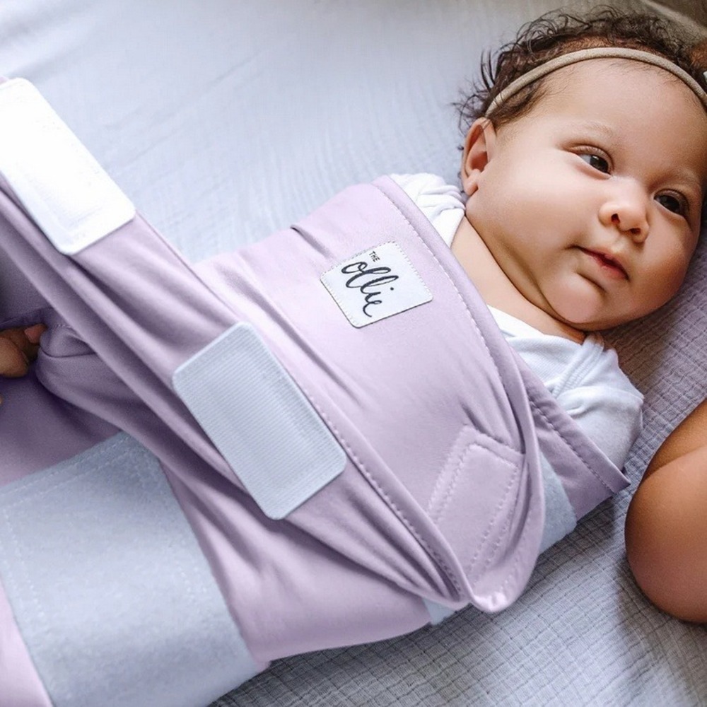 The Ollie Swaddle Lavender Adjustable Newborn Baby Infant Wrap - Picture 8 of 9